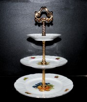 Talíř na cukroví 3patrový Bernadotte ovoce