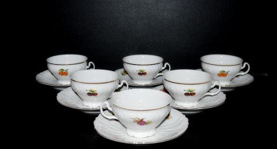 Šálek s podšálkem Bernadotte ovoce čajový 6ks, 0,2l.