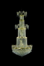 Křišťálový moderní lustr 8PBB122300026 78x170 cm, 26 světel, zlacený