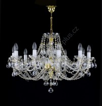 Lustr křišťálový Swarovski 10ramenný 13LA007SW10 78x47cm zlacený řetěz