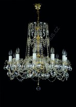 Lustr křišťálový Swarovski 10ramenný 3L145SW10 66x67cm zlacený řetěz