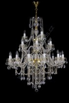 Lustr křišťálový Swarovski 3patrový 21ramenný 9LA012SW21 95x107cm zlacený řetěz