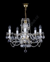 Lustr křišťálový Swarovski 5ramenný 0L10055SW5 56x48cm zlacený řetěz