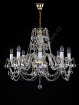 Lustr křišťálový Swarovski 8ramenný 2L142SW8 67x60cm zlacený řetěz