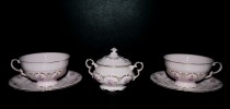 Sada šálek s podšálkem čaj 2ks + cukřenka Sonáta 159 růžová