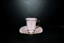 Šálek s podšálkem Empír 158, růžový porcelán
