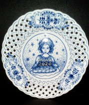 Výroční talíř 2020 cibulák, závěsný 18 cm