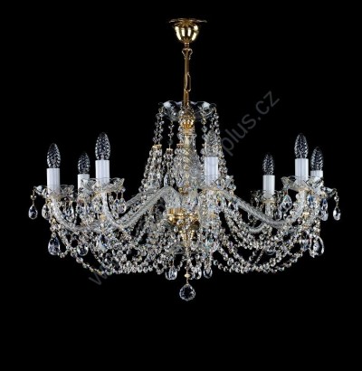 Lustr křišťálový Swarovski 8ramenný 11LA010SW8 78x50cm zlacený řetěz