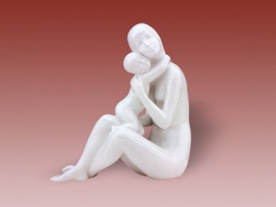 Porcelánová figura Mateřství, bílé