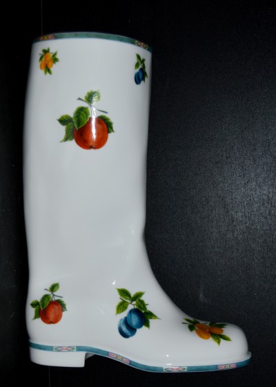 Porcelánová holínka, dekorace ovoce 80H, 39cm.