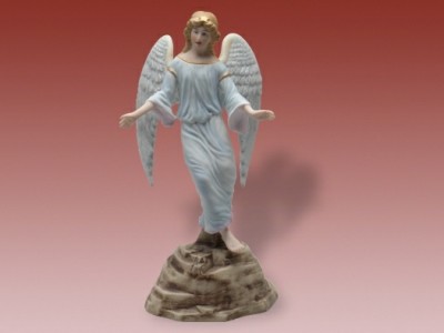 Porcelánová soška Anděl, dekorace biskvit a saxe